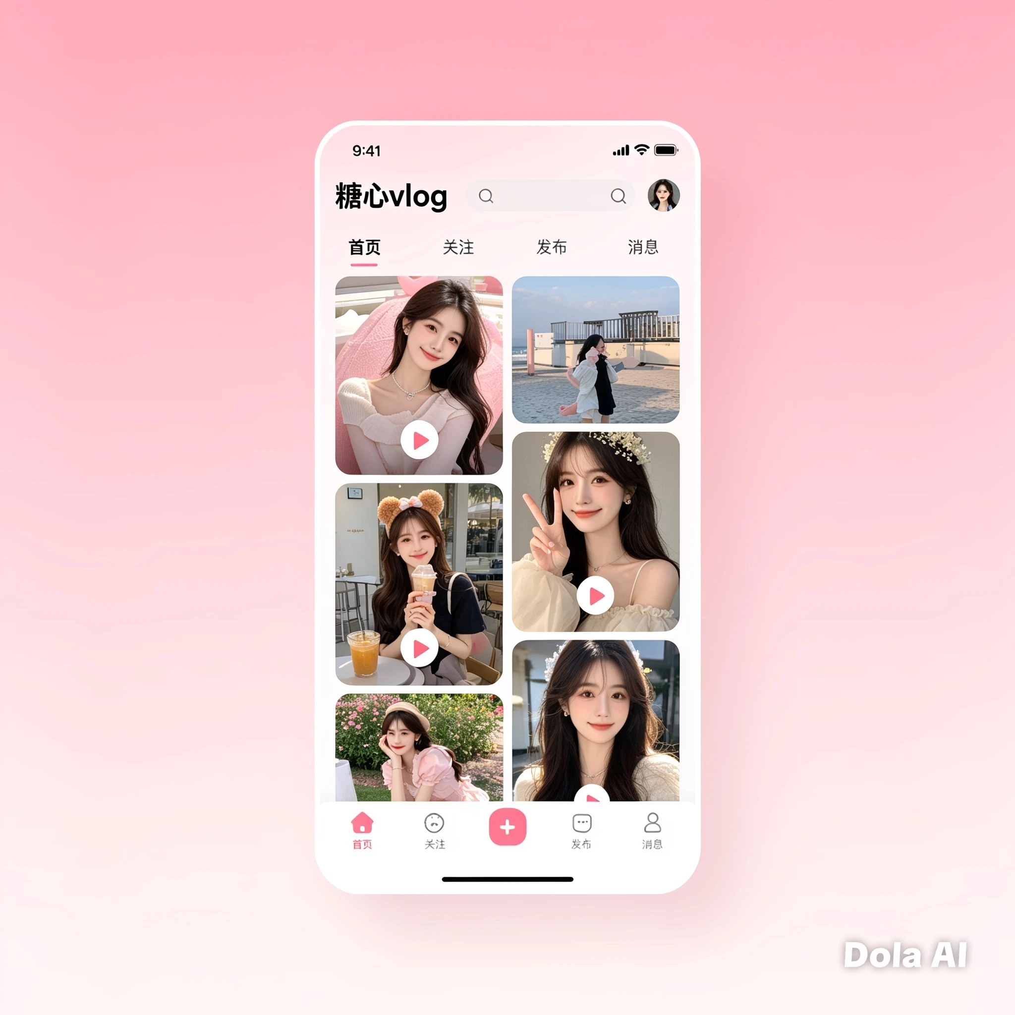 糖心Vlog APP生活内容与隐私设置界面